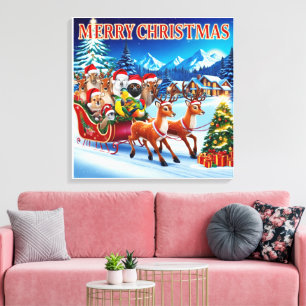 Weihnachtsleute Canvas Print 24" x 24". Leinwanddruck