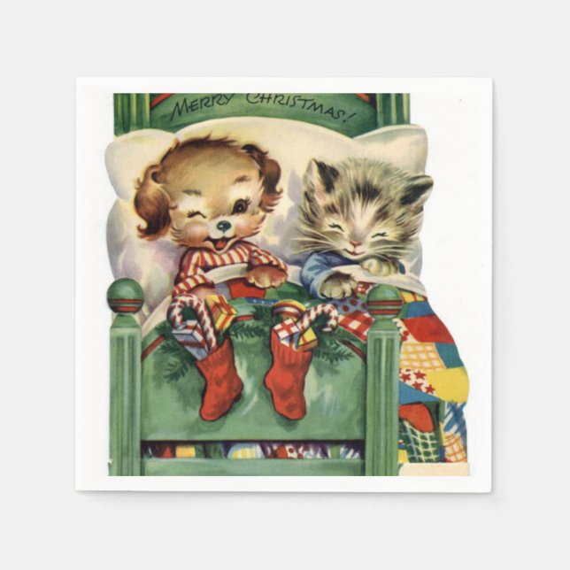 Weihnachtsleute Weihnachtszeitpapierservierung Serviette (Vorderseite)