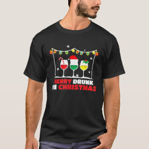 Weihnachtslicht Alkohol Wein Glas T-Shirt