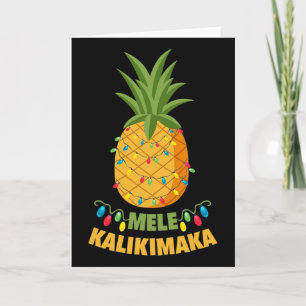 Weihnachtslicht Ananas Hawaiian Mele Kal Karte