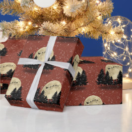 Weihnachtslicht auf Burnt Umber Weihnachten Geschenkpapier