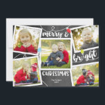 Weihnachtslicht auf Chalkboard 6-Foto-Collage Feiertagskarte<br><div class="desc">Diese 6-Foto-Karte mit dem Text "Merry & Bright Christmas", mit Platz für 5 Foto auf der Vorderseite und 1 auf der Rückseite auf einem Chalkboard-Hintergrund! Die passende Kollektion ist in unserem Shop erhältlich! Kontaktieren Sie uns, wenn Sie möchten, dass dieses Design für Ihre bestimmte Anzahl von Fotos geändert wird, oder...</div>