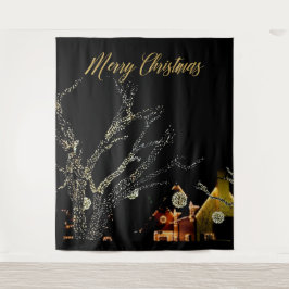 Weihnachtslicht auf dem Foto "Bäume" - Stand Wandteppich