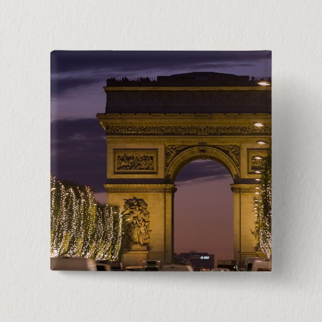 Weihnachtslicht auf den Champs Elysees Button (Vorderseite)
