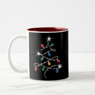 Weihnachtslicht Baum Rhinestone Mega Bling Zweifarbige Tasse