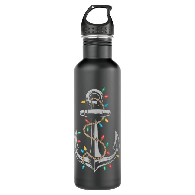 Weihnachtslicht Bootsfahrt Bootsfahrt Geschenke Edelstahlflasche (Vorderseite)