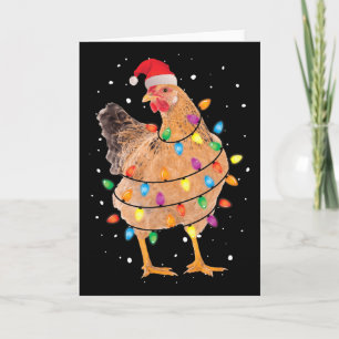 WeihnachtsLICHT Chicken Santa Fun Karte