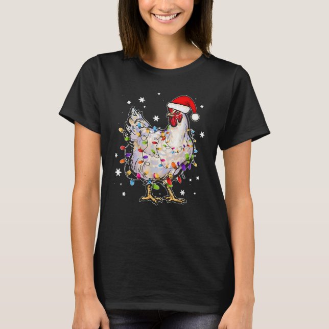 WeihnachtsLICHT Chicken Santa T-Shirt (Vorderseite)