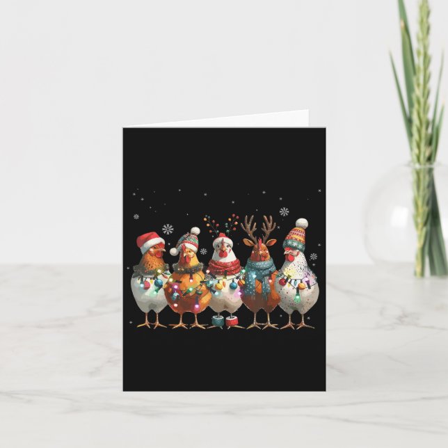 WeihnachtsLICHT Chicken Weihnachten Weihnachten We Karte (Vorderseite)