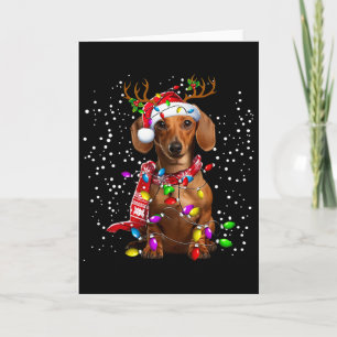 Weihnachtslicht Dackel Hund Weihnachtsmannmütze Sk Karte