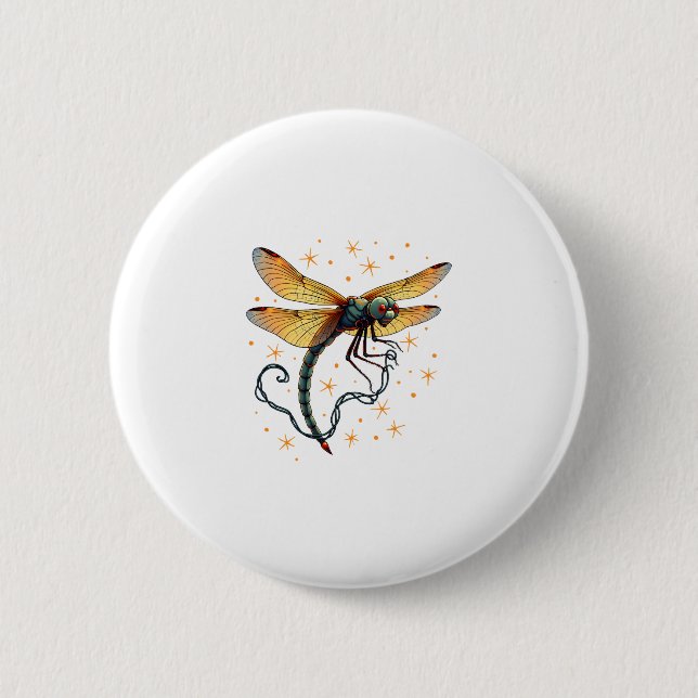 Weihnachtslicht-Dragonfly Button (Vorderseite)