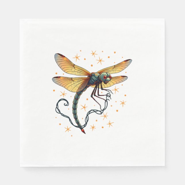 Weihnachtslicht-Dragonfly Serviette (Vorderseite)