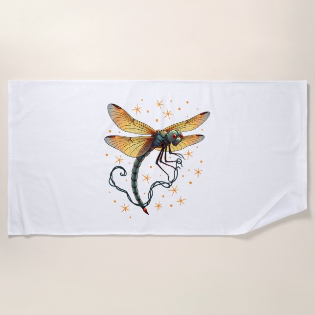 Weihnachtslicht-Dragonfly Strandtuch (Vorderseite)