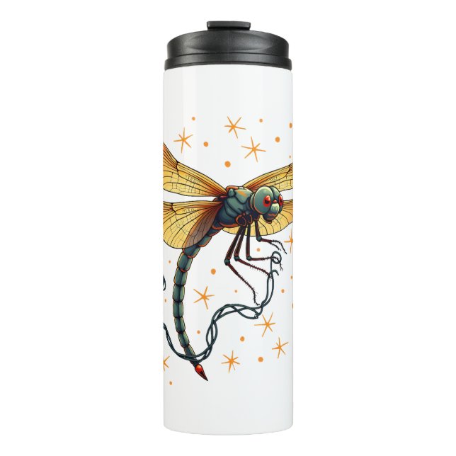 Weihnachtslicht-Dragonfly Thermosbecher (Vorderseite)