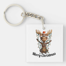 Weihnachtslicht-Elch Schlüsselanhänger