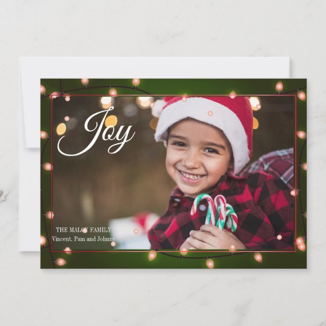 Weihnachtslicht-Foto Frame-Urlaubskarte Einladung (Vorderseite)