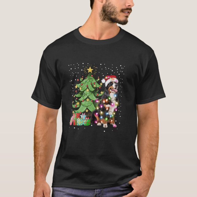Weihnachtslicht Funny Bernese Mountain Dog Matchi T-Shirt (Vorderseite)