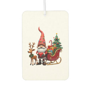 Weihnachtslicht-Gnom Weihnachtsmann auf Schlitten Autolufterfrischer