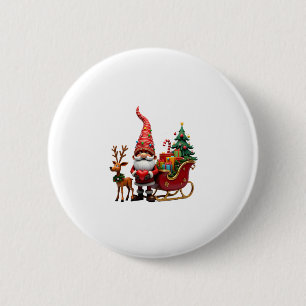 Weihnachtslicht-Gnom Weihnachtsmann auf Schlitten Button
