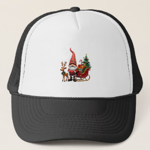 Weihnachtslicht-Gnom Weihnachtsmann auf Schlitten Truckerkappe