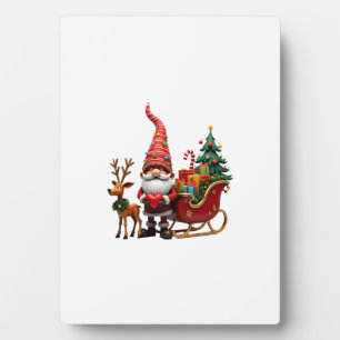 Weihnachtslicht Gnom Weihnachtsmann fährt auf Schl Fotoplatte