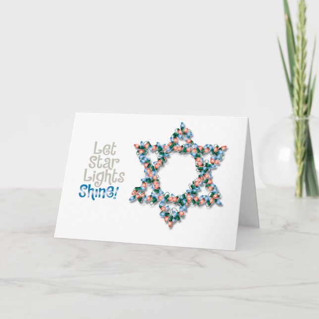 Weihnachtslicht-Hanukkka-Karte Feiertagskarte (Vorderseite)