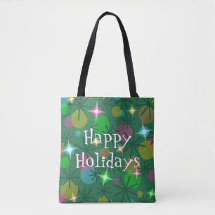 Weihnachtslicht Happy Holidays überall auf der Tas Tasche