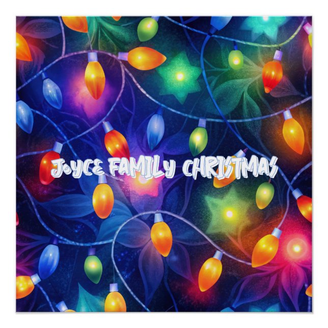 Weihnachtslicht Heller Urlaub Whimsical Merry Poster (Vorderseite)