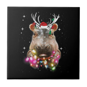 Weihnachtslicht Hippo Fiona Hippopotamus Lover Fliese