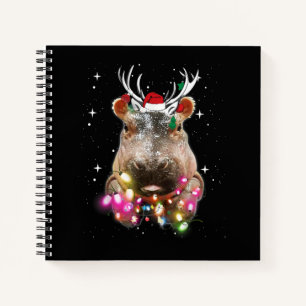 Weihnachtslicht Hippo Fiona Hippopotamus Lover Notizbuch