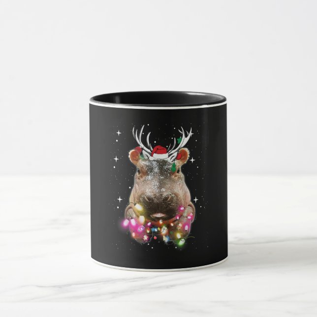 Weihnachtslicht Hippo Fiona Hippopotamus Lover Tasse (Zentrum)