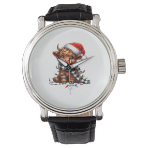 Weihnachtslicht Hochlandkuh Weihnachtslicht Armbanduhr