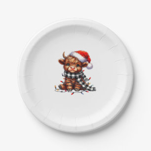 Weihnachtslicht Hochlandkuh Weihnachtslicht Pappteller