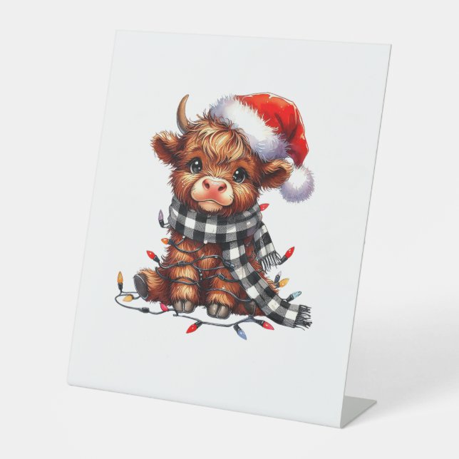 Weihnachtslicht Hochlandkuh Weihnachtslicht Sockelschild (Vorderseite)