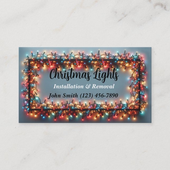 Weihnachtslicht Installation Business Cards Visitenkarte (Vorderseite)