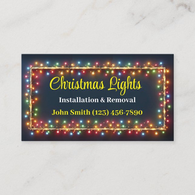 Weihnachtslicht Installation Business Cards Visitenkarte (Vorderseite)