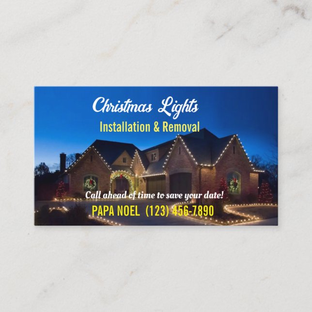 Weihnachtslicht Installation Business Cards Visitenkarte (Vorderseite)