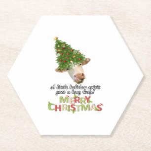 Weihnachtslicht Kuh Liebhaber Klassischer T - Shir Untersetzer