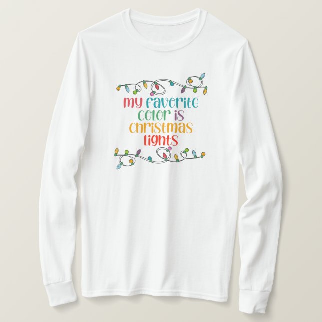 Weihnachtslicht lange Schläfchen T - Shirt (Design vorne)
