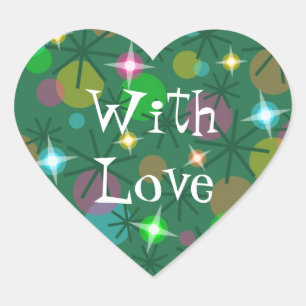 Weihnachtslicht-"mit Liebe" Aufkleber Herz