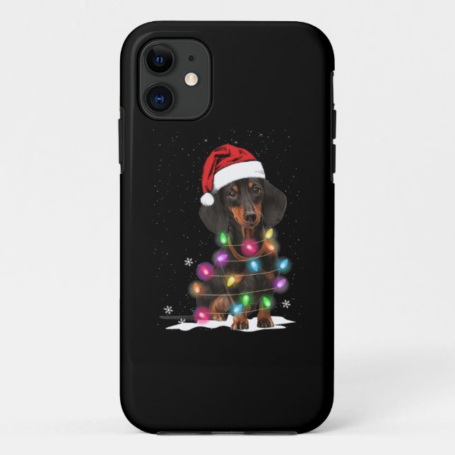 Weihnachtslicht mit Schnee in der Dackel Case-Mate iPhone Hülle (Rückseite)