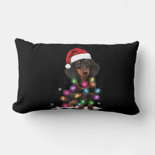 Weihnachtslicht mit Schnee in der Dackel Lendenkissen