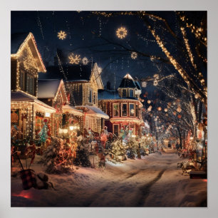 Weihnachtslicht nach frischem Schnee Poster