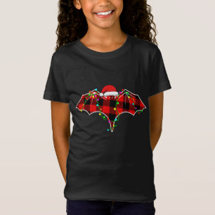 Weihnachtslicht Pajama Kariert Bat Animals Liebe T-Shirt