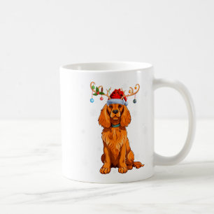 Weihnachtslicht-Rentier-Santa-Hut Er Spaniel Xmas Kaffeetasse