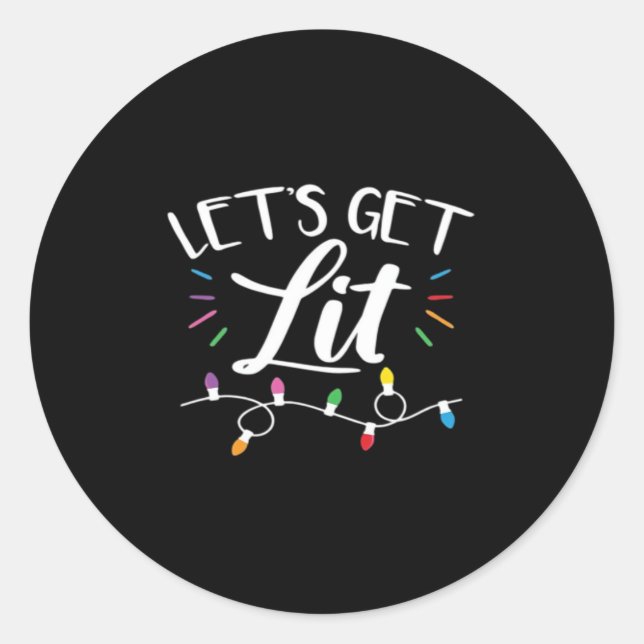 Weihnachtslicht Spaß Lass uns Lit Essential bekomm Runder Aufkleber (Vorderseite)