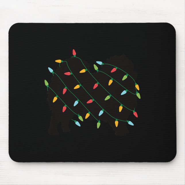 Weihnachtslicht Spitz Niedliches Geschenk für Hund Mousepad (Vorne)