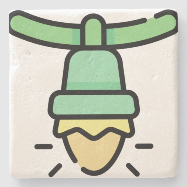 Weihnachtslicht Steinuntersetzer (Vorderseite)