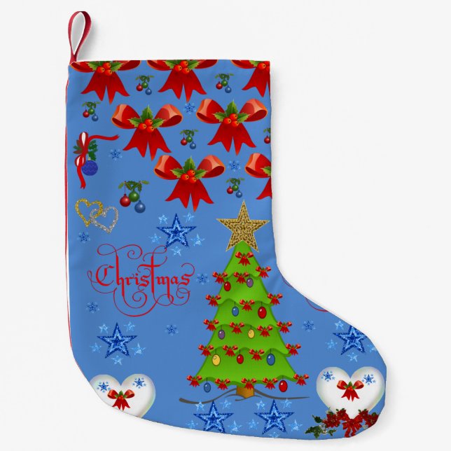 Weihnachtslicht Strumpf blau Kleiner Weihnachtsstrumpf (Vorderseite)