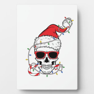 Weihnachtslicht-Totenkopf-Skelett Fotoplatte